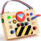 POLKRANE Montessori Toddler Busy Board - Montessori Toys for 1+ Year Old, Toddler Busy Board, Baby Sensory Toys with Led Light Switch, Kid Educati...