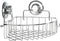 Corner Shower Caddy with Suction Cups and 3M Adhesive Mounting Discs for Porous Surfaces - Stainless Steel Basket for Bathroom Storage (Chrome)...
