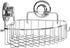 Corner Shower Caddy with Suction Cups and 3M Adhesive Mounting Discs for Porous Surfaces - Stainless Steel Basket for Bathroom Storage (Chrome)...