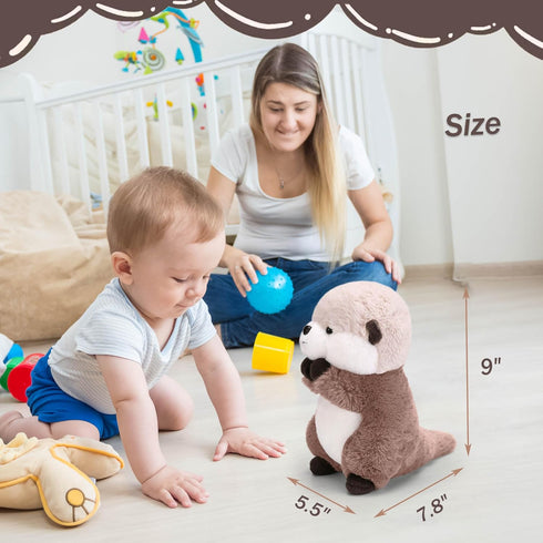 Otter Stuffed Animals Cute Otter Plush Soft Otter Plushie Toy Stuffed Otter Gift for Kids Children Girls Boys 9.8 Inch Sea Otter Stuffed Animal...
