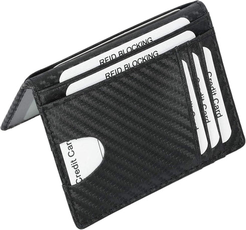 Minimalist Front Pocket Wallet - RFID Blocking Genuine Leather Slim Bifold Wallet for Men Women...