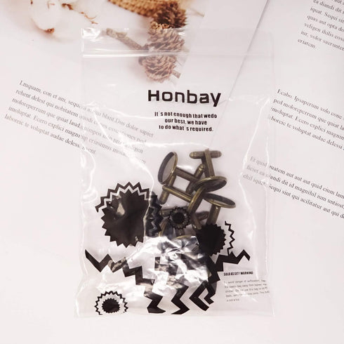 Honbay 10PCS(5 Pairs) 16mm Brass French Style Cufflink with Blank Round Tray for 16mm Round Cabochons...