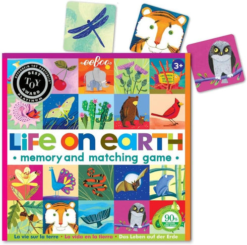 eeBoo: Life on Earth, Memory & Matching Game, Developmental and Educational, 24 Pairs to Match, Single or Multiplayer Function, for Ages 3 and up...