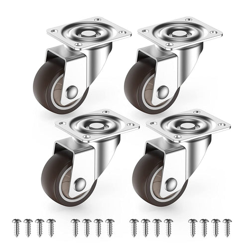 1 inch Small Caster Wheels for Furniture Low Profile Casters Set of 4 Total Capacity 90 Lbs Perfect Wheels for Small Project?Nightstand?Side Table...