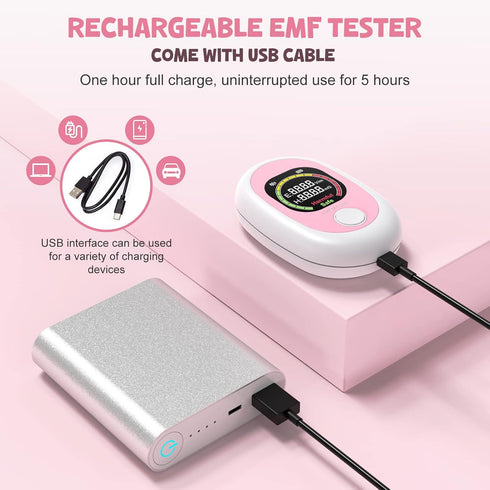 EMF Meter Detector Hand-Help Radiation Detector for Pregnancy Digital Electromagnetic Field EMF Tester Rechargeable LCD Testers for Home EMF Inspe...