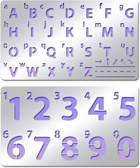 Metal Number Alphabet Stencils Mixed Letter Number Stencils Stainless Steel Number Alphabet Template for Painting Wood Carving Drawings Woodburnin...