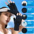 2 Pairs Copper Arthritis Gloves for Carpal Tunnel Pain Relief, Compression Gloves to Alleviate Hand Pain,Swelling,Fingerless Typing Gloves for Rhe...