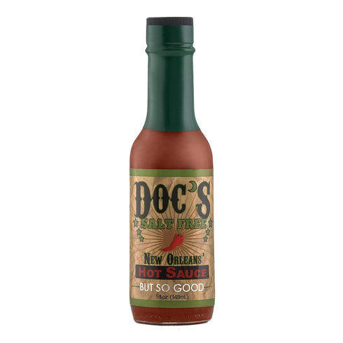 Doc's Original Salt Free Hot Sauce, 5 oz Salt Free MILD Hot Sauce - Red Louisiana Style - All Natural, Gluten Free & Vegan, 5 oz Bottle - By Doc’s...
