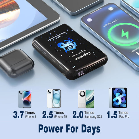 Mini Power Bank 10000mAh,Small Portable Charger USB C in/Output 22.5W Fast Charging,Best Gift for Various Festivals - Constellation Battery Pack f...