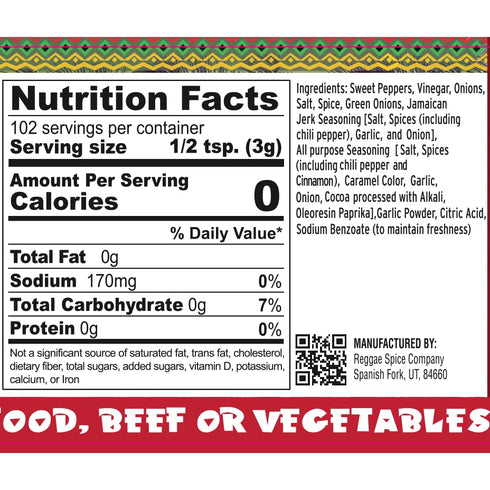 Reggae Spice Jamaican Jerk Marinade | 60-Second Authentic Wet Rub Seasoning Sauce for Cooking Meats | Gluten Free, Vegan, and Keto Friendly | Swee...