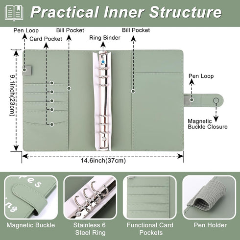 100 Envelopes Money Saving Challenge Binder,100 Day Storage Budgeting Binder Budget Book Cash Saving Challenge Box kit with Pouches,Family Emergen...