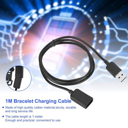 Cuifati Bracelet Watch Charger, 1 Meter Long Wristband Charger, Portable USB Charging Cable Rubber TPE Soft Wire USB Charger Adapter for Smart Bra...