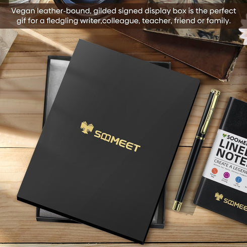 Lined Pocket Notebook Small Notebook with 1 Pen, 2 Pack, Total 400 Pages, Hardcover Leather Journal Notebook for Women Men, Thick Paper with Inner...