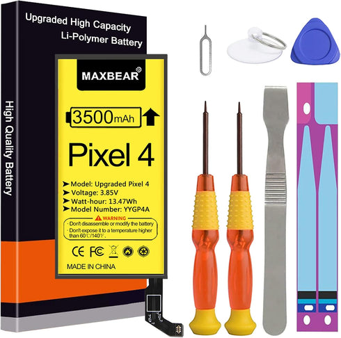 MAXBEAR Google Pixel 4 Battery, 3500mAh 3.85V Li-Polymer Replacement Battery for HTC Google Pixel 4 G020I-B with Repair Tool Kit...