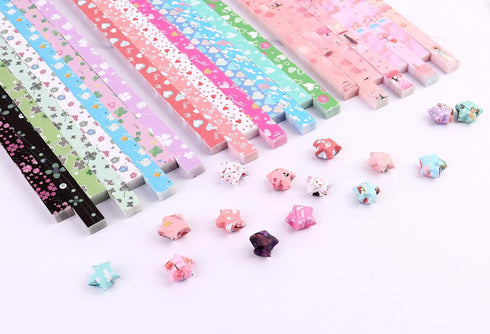 1600 Sheets Star Origami Paper - 24 Different Designs of Cute Romantic Cartoon Origami Folding Strips Decoration for DIY Handcrafts, School Teachi...