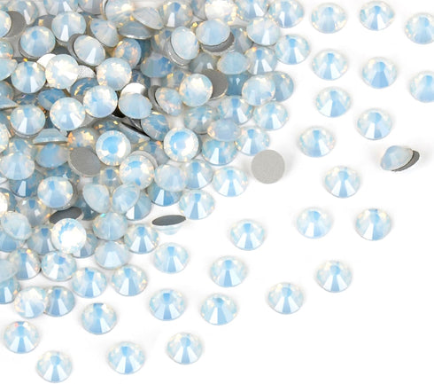 Glue Fix Crystal Flatback Rhinestones Glass Diamantes Gems for Crafting Nail Art Crafts Decorations Clothes Shoes 4.0mm (ss16 2880pcs, White Opal)...