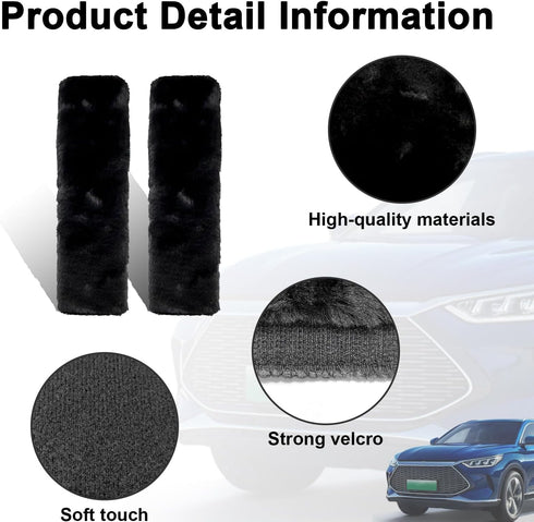 2 Packs Car Seatbelt Covers Shoulder Pad, Universal Soft Faux Sheepskin Shoulder Cover for Comfortable Driving, Fluffy Seat Belt Protector Help to...