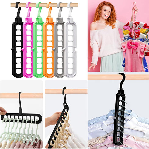 Closet Organizers and Storage,College Dorm Room Essentials, Multifunctional Organizer Magic Space Saving Hangers with 9 Holes Storage Organization...