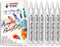 White Acrylic Paint Marker Pens - 2-3mm Medium Tip, 6 Pack Permanent White Water Based Paint Pen for DIY Projects, Paintings for Rock, Fabric, Woo...