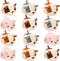 12 Pcs Cute Stuffed Animal Toy 4 Inch Mini Plush Mermaid Tiger Turtle Puppy Pig Alpaca Cat Ornaments Stuffed Doll Keychain Handbag Pendant for Bir...
