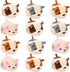 12 Pcs Cute Stuffed Animal Toy 4 Inch Mini Plush Mermaid Tiger Turtle Puppy Pig Alpaca Cat Ornaments Stuffed Doll Keychain Handbag Pendant for Bir...