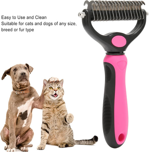 Undercoat Rake For Dogs,Double-Sided Dog Brush for Shedding,Dogs/Cats Professional Deshedding Brush,Removes Mats Tangled & Thinning Hairs with No ...