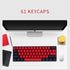 PBT Keycaps, Black and Red Keycaps OEM keycaps 61 Keycaps Set for Cherry MX Switches /GH60/ RK61/ ALT61/ Annie Mechanical Keyboards with Key Pulle...