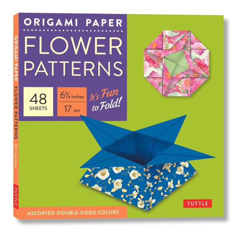 Origami Paper - Flower Patterns - 6 3/4" Size - 48 Sheets: Tuttle Origami Paper: Origami Sheets Printed with 8 Different Designs: Instructions for...