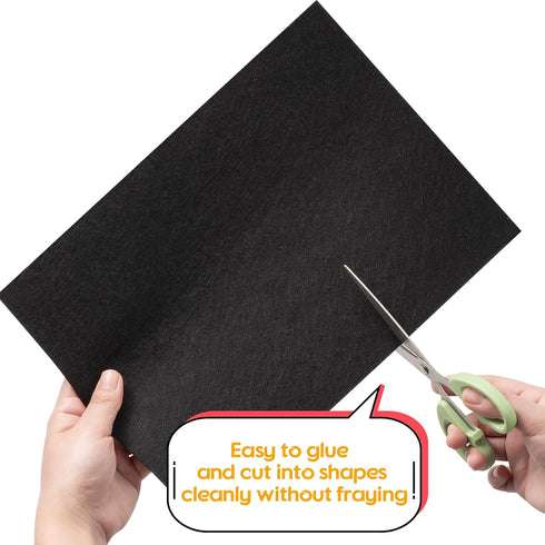 12 Pcs Black Felt Fabric for Crafts, 8 x 12 inch Black Felt Sheets 1 mm Thick, Acrylic Sheets Art and Craft Material, Soft Felt Sheets for Crafts,...
