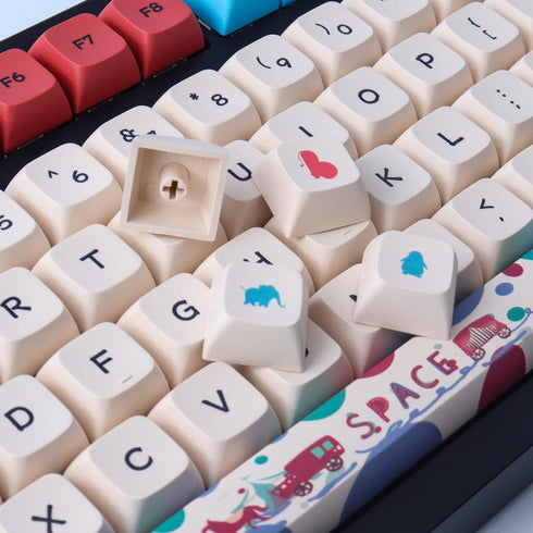 Hyekit PBT Keycaps 130 Keys Circus Keycaps Dye-Sublimation Cute Keycaps XDA Profile Custom Keycaps for Cherry Gateron MX Switches Mechanical Keybo...