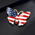 American Flag Pin Butterfly Pins Enamel Butterfly Brooch Pin Simulated Pearl Gold Tone United States American Flag, Suitable for Men and Women Bir...