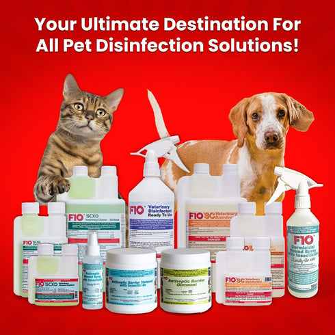 F10 SC Concentrated Veterinary Disinfectant & Cleaner for Kennels, Litter Box, Cage, Terrariums, Habitats, Vet Practices - 100 ml (3.4oz)...