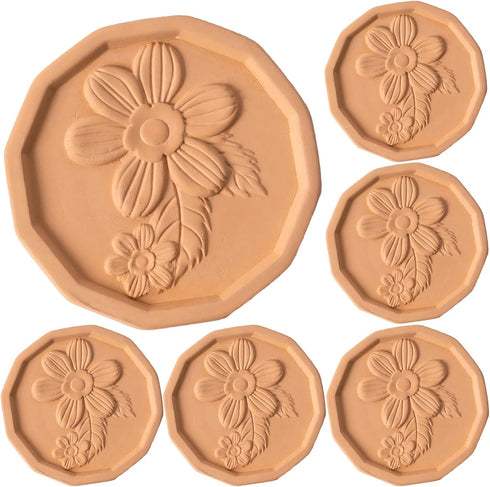 6 PCS Brown Sugar Saver Terracotta Brown Sugar Keeper Brown Sugar Softener Brown Sugar Container Disc for Food Storage Containers Reusable & Food ...