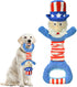 Vehomy 4th of July Dog Toy Independence Day Dog Squeaky Toy for Aggressive Chewers Uncle Sam Dog Plush Toy Pet Dog Tug of War Toy Pet Interactive ...