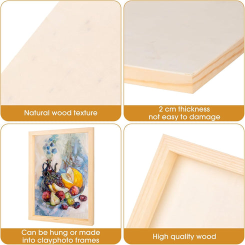 2PCS Wood Panel Board, 9 x12 inch Unfinished Wood Canvas Rectangle Wooden Panel Boards for Painting, Pouring, Arts Use with Oils, Acrylics...