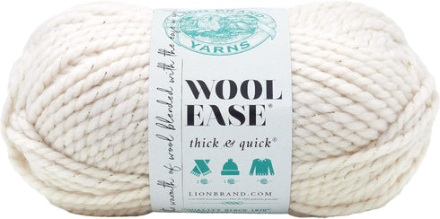 Lion Brand Yarn Wool-Ease Thick & Quick Yarn, Soft and Bulky Yarn for Knitting, Crocheting, and Crafting, 1 Skein, Starlight...