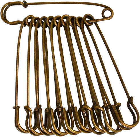 50 Pcs Safety Pins Heavy Duty Large Safety Pins Steel (Brown)...