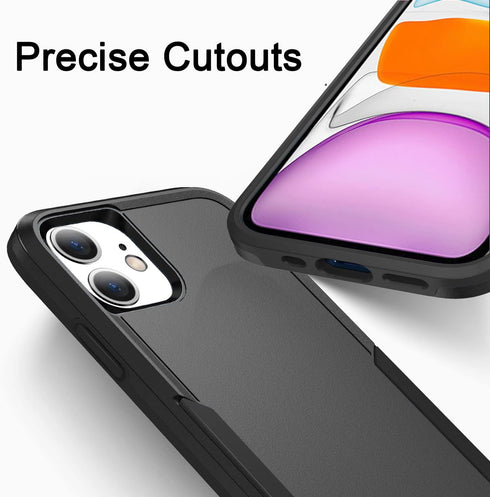 Compatible with iPhone 11 Case, Heavy Duty Protection Shockproof Dropproof Dustproof Anti-Scratch Phone Case Cover for 11 -Black...