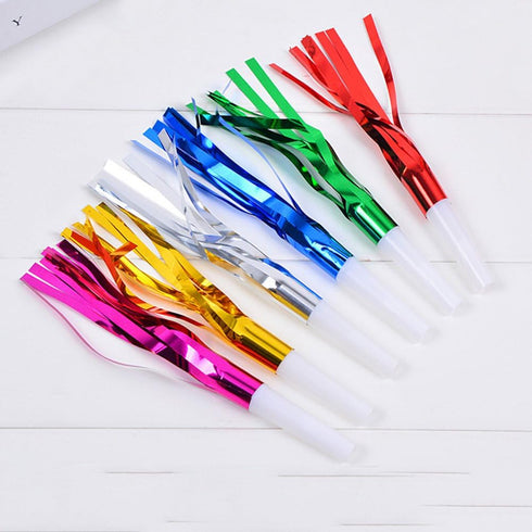 6Pcs Colorful Noise Maker,Metallic Fringed Blowouts Whistles,Party Blowers Whistles,for Birthday Party Favors, New Years Party, Party Supplies...