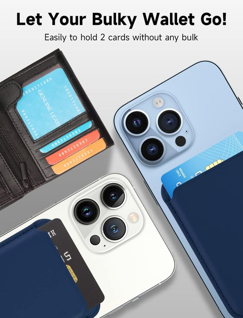 Magnetic Card Wallet Holder with MagSafe for iPhone 15/14/13/12 Series,Blue......