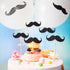 50 Pieces Mustache Cupcake Toppers Mustache Birthday Cake Topper Black Glitter Mustache Dessert Toppers for Baby Shower Kid's Birthday Party Decor...