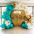Teal Balloon Garland Kit with Gold Butterflies – Turquoise, Blue and Green, White & Gold Balloons in 18", 12", 5" Sizes – for Graduation, Baby Sho...