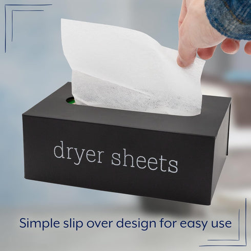 AuldHome Farmhouse Dryer Sheet Dispenser (Black); Countertop Enamelware Fabric Softener Sheet Holder for Laundry Room...