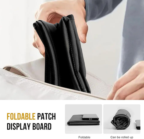 OneTigris Tactical Patch Display, Funny Foldable Patches Panel Holder Board for Military Army Combat Morale Uniform, Hook & Loop Emblems(Black - 2...