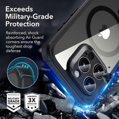 ESR for iPhone 15 Pro Max Case Set, 1 Set Individual Lens Protectors, Compatible with MagSafe Phone Case, Full-Coverage Military-Grade Protection,...