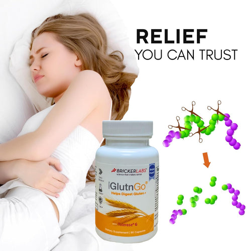 GlutnGo with Tolerase G 100mg Digestion Supplement for Gluten Intolerance, Clinically Proven to Help Digest Gluten, Fast, Effective and Safe Diges...