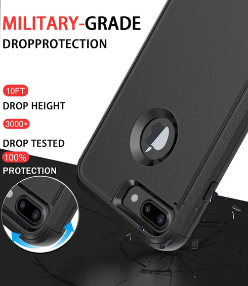 Diverbox Designed for iPhone 8 Plus case iPhone 7 Plus case with Screen Protector Heavy Duty Shockproof Shock-Resistant Cases for Apple iPhone 8 /...