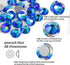 Genie Crystal 1440 Pcs Peacock Blue AB Rhinestones Flatback SS 20, 5 mm 10 Gross Pack Blue Zircon Aurora Borealis Glass Glue on Rhinestone for Tum...
