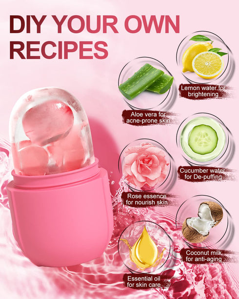 Ice Roller for Face & Eye, Beauty Facial Ice Holder Mold Face Puffiness Relief Massage Skin Care Tools for Brighten Lubricate Shrink Pores Remove ...