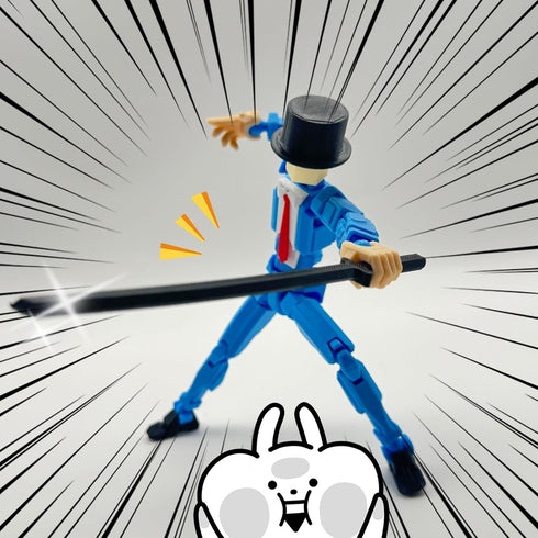 3D Printed 8.13-inch Action Figure Dummy-Mici20, Full Body Mechanical Movable Toy, Multiple Accessories, Desk Decoration (3 HandsType, Bracket, We...